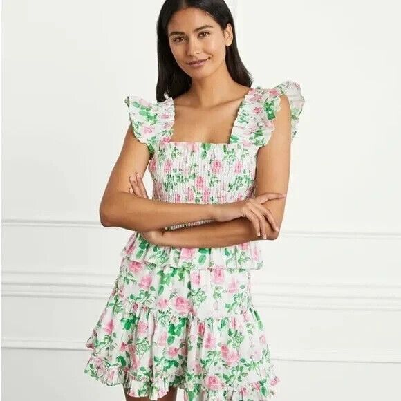 Hill House Dresses & Skirts - Hill House Womens Paz Skirt in Pink Roses A-line Mini‎ Size Medium